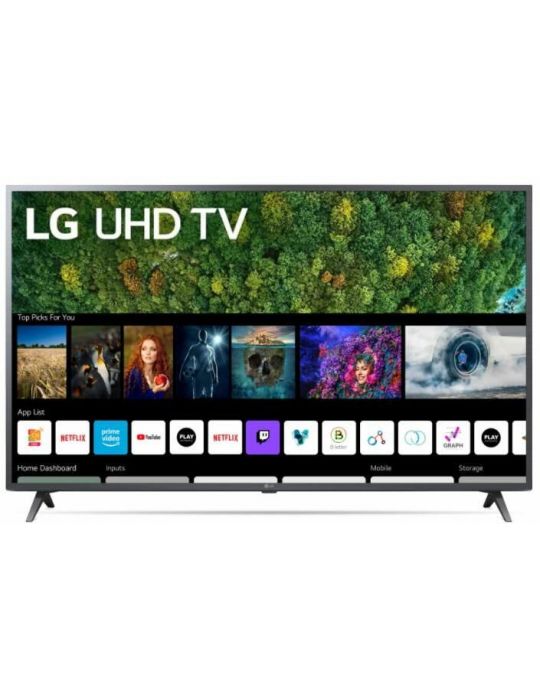 Led tv lg 126 cm/ 50 inch smart tv | internet tv ecran plat rezolutie 4k uhd 3840 x 2160 boxe 20 w 50up76703lb (include tv 14 le