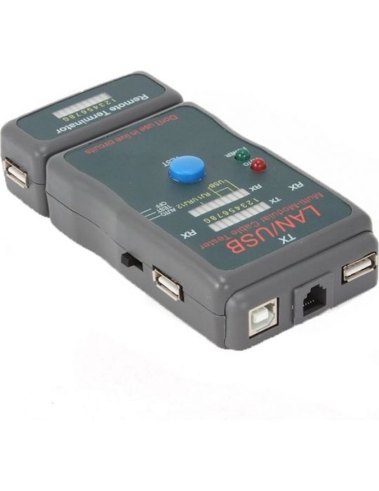 Tester cablu retea gembird pt. cablu utp stp si usb baterie 9v neinclusa nct-2 (include tv 0.8lei) Gembird - 1