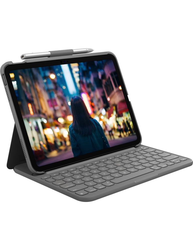 Logitech Slim Folio QWERTY Engleză Regatul Unit Bluetooth Gri