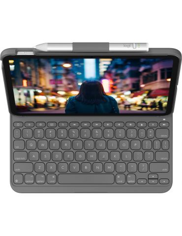 Logitech Slim Folio QWERTY Engleză Regatul Unit Bluetooth Gri