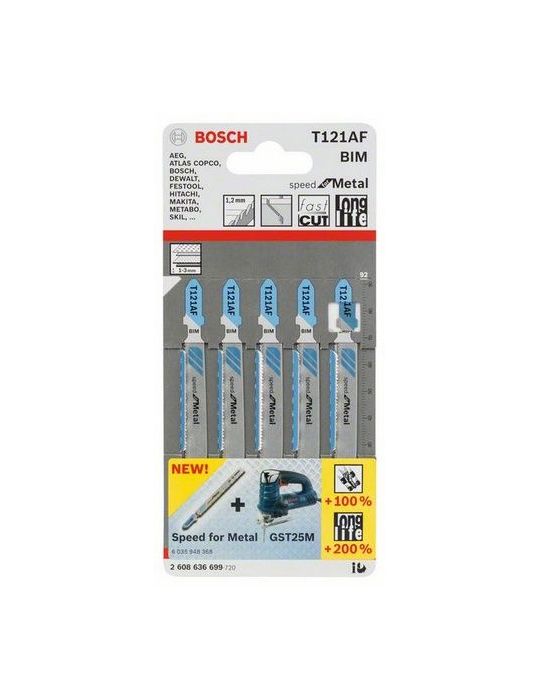 Bosch 2 608 636 699 lamă pentru fierestrău mecanic, fierăstrău de traforaj fierăstrău sabie Lamă ferăstrău mecanic Bimetal 5