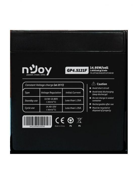 Acumulator njoy gp4.5121f 12v (include tv 0.5 lei) Njoy - 1
