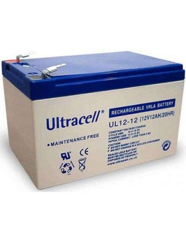 Baterie ups ul12v12ah | 12 v | 12 a | 98 x 151 x 95 mm | borne t1 (include tv 0.5 lei) Ultracell - 1 - Tik.ro