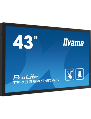 iiyama TF4339AS-B1AG Afișaj Semne Panou informare digital de perete 108 cm (42.5") LED 500 cd m² 4K Ultra HD Negru Ecran tactil