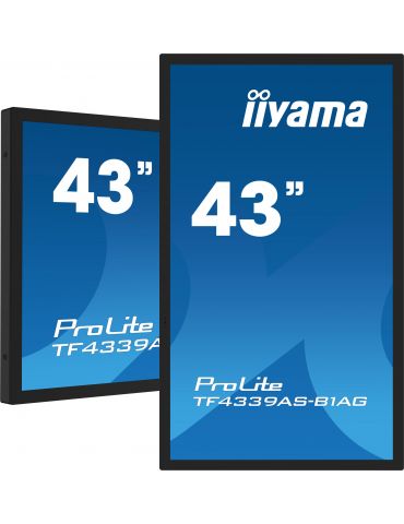 iiyama TF4339AS-B1AG Afișaj Semne Panou informare digital de perete 108 cm (42.5") LED 500 cd m² 4K Ultra HD Negru Ecran tactil