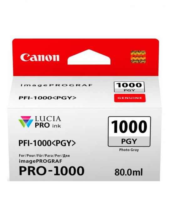 Cartus cerneala original canon light grey pfi-1000pgy pentru ipf pro-1000  incl.tv 0.11 ron 0553c001aa Canon - 1