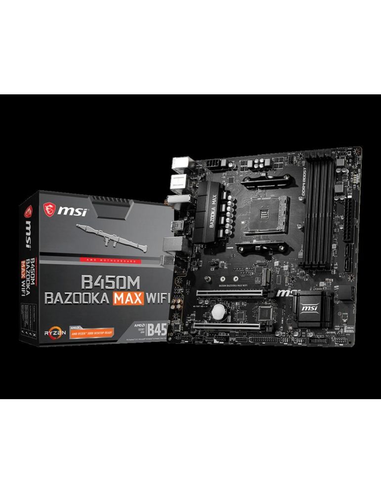 Placa de baza msi b450m bazooka maxw skt am4 matx amd b450 4 x ddr4 max. 128 gb 4 x sata 1 x m.2 7.1 b450m bazooka maxw