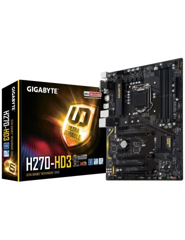 Placa de baza gigabyte h270-hd3 skt lga 1151 atx intel h270 4 x ddr4 max. 64 gb 6 x sata 1 x m.2 7.1 h270-hd3 Gigabyte - 1