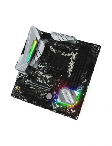 Placa de baza asrock b450m steel legend skt am4 matx amd b450 4 x ddr4 max. 128 gb 4 x sata 2 x m.2 7.1 b450m steel legend Asroc