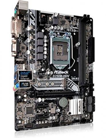 Placa de baza asrock b250m-hdv skt lga 1151 matx intel b250 2 x ddr4 max. 32 gb 6 x sata 1 x m.2 7.1 b250m-hdv Asrock - 1