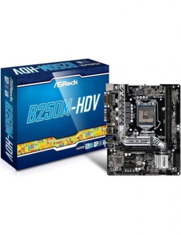 Placa de baza asrock b250m-hdv skt lga 1151 matx intel b250 2 x ddr4 max. 32 gb 6 x sata 1 x m.2 7.1 b250m-hdv Asrock - 1