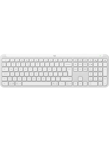 Logitech K950 Signature Slim tastaturi Birou RF Wireless + Bluetooth QWERTY US Internațional Alb