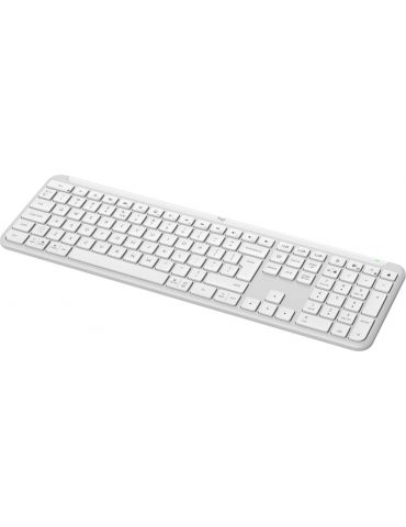 Logitech K950 Signature Slim tastaturi Birou RF Wireless + Bluetooth QWERTY US Internațional Alb