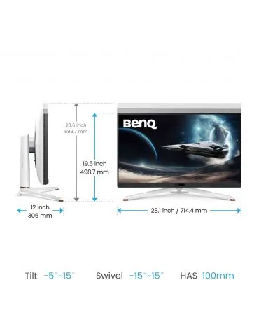 BenQ EX321UX monitoare LCD 80 cm (31.5") 3840 x 2160 Pixel 4K Ultra HD LED Alb