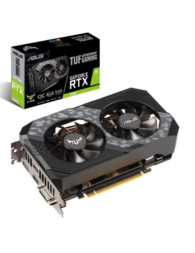 Placa video asus nvidia tuf gaming geforce rtx 2060 oc 6 gb gddr6 192 biti pci express 3.0 x 16 hdmi x 2 dvi-d sistem racire aer