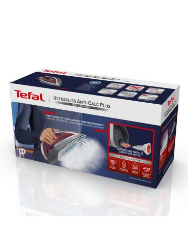 Tefal Ultragliss Anti-Calc Plus FV6840 Fier de călcat cu abur 2800 W Purpuriu, Argint