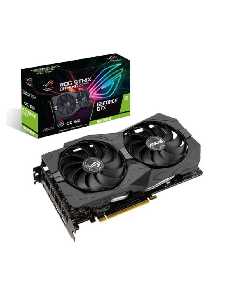 Placa video asus nvidia rog strix geforcegtx 1660 super oc 6 gb gddr6 192 biti pci express 3.0 x 16 hdmi x 2 displayport x 2 sis