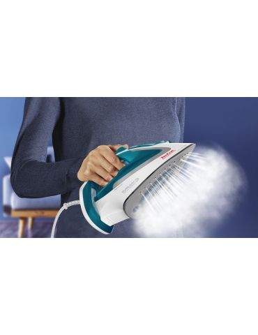 Tefal EasyGliss Plus FV5718 fiare de călcat Fier de călcat uscat și cu abur Talpă Durilium 2400 W Turcoaz, Alb