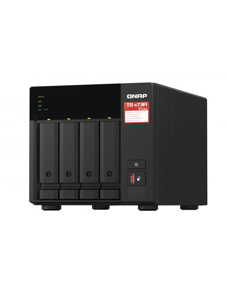QNAP TS-473A + QSW-1105-5T Bundle Pack NAS Tower Ryzen Embedded V1500B 8 Giga Bites DDR4 QNAP Turbo System Negru