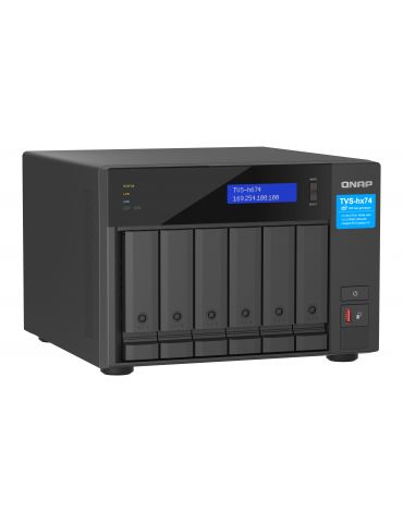 QNAP TVS-H674T-I5-32G NAS & servere de stocare a datelor Tower Intel® Core™ i5 i5-12400 32 Giga Bites DDR4 HDD QNAP QTS Negru