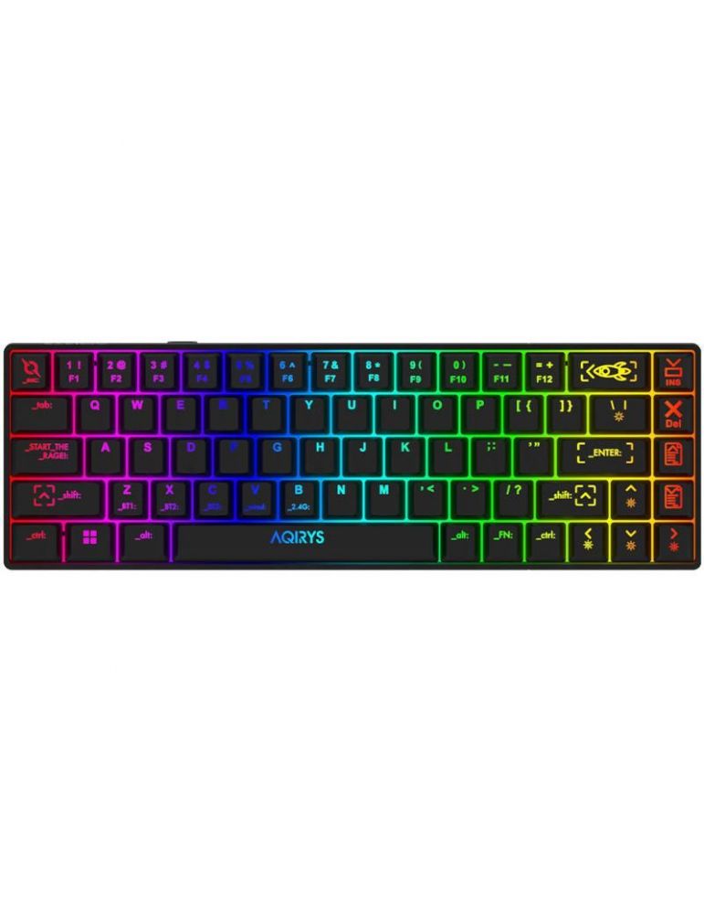 Tastatura mecanica 65% AQIRYS Mira, wireless/bluetooth/wired, switch-uri Outemu Red, 68 de taste, US layout, neara