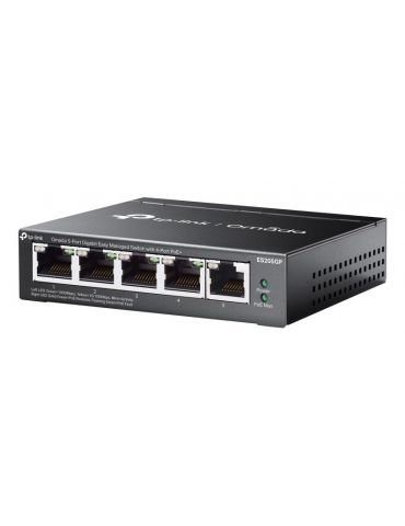 TP-Link Omada ES205G Gestionate Gigabit Ethernet (10 100 1000) Power over Ethernet (PoE) Suport Negru