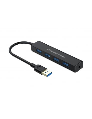 Conceptronic C4PUSB3 hub-uri de interfață USB 3.2 Gen 1 (3.1 Gen 1) Type-A 5000 Mbit s Negru - Tik.ro