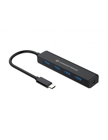 Conceptronic CTC4USB3 hub-uri de interfață USB 3.2 Gen 1 (3.1 Gen 1) Type-C 5000 Mbit s Negru