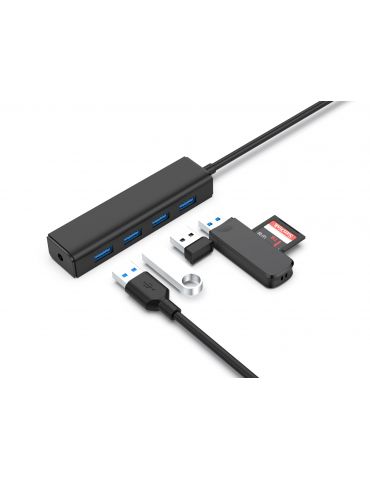 Conceptronic CTC4USB3 hub-uri de interfață USB 3.2 Gen 1 (3.1 Gen 1) Type-C 5000 Mbit s Negru