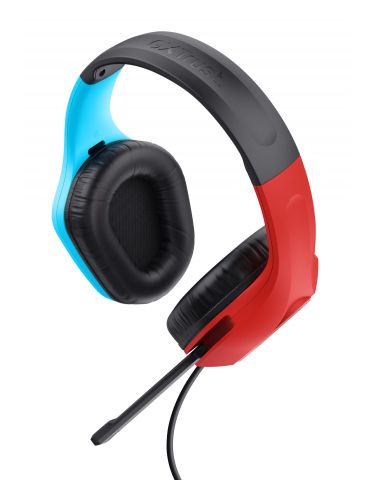 Trust GXT 416S Zirox Căști Prin cablu Bandă de fixare pe cap Gaming Negru, Cyan, Roşu