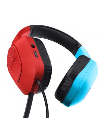 Trust GXT 416S Zirox Căști Prin cablu Bandă de fixare pe cap Gaming Negru, Cyan, Roşu