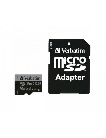 Verbatim 47046 memorii flash 512 Giga Bites MicroSDXC UHS-I Clasa 10 - Tik.ro