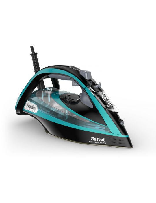 Tefal Ultimate Pure FV9844 Fier de călcat uscat și cu abur Placă de călcare cu Autocurățare Durilium 3200 W Negru, Albastru