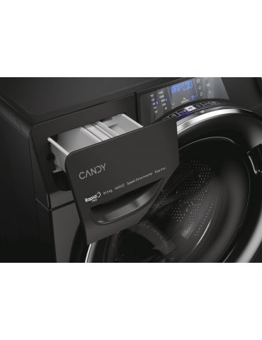 Candy RapidÓ PRO RPW4856BWMBCB-S uscătoare pentru mașini de spălat De sine stătător Încărcare frontală Negru D