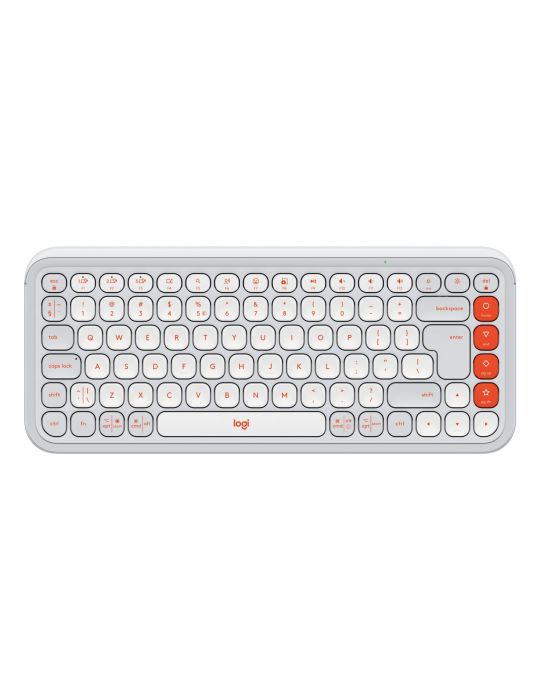 Logitech POP Icon Keys tastaturi Universală Bluetooth QWERTY US Internațional Portocală, Alb