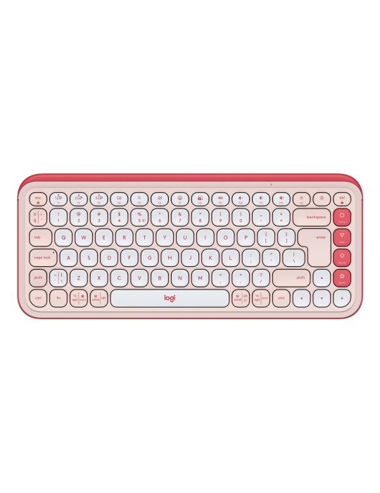 Logitech POP Icon Keys tastaturi Universală Bluetooth QWERTY US Internațional Roz, Alb
