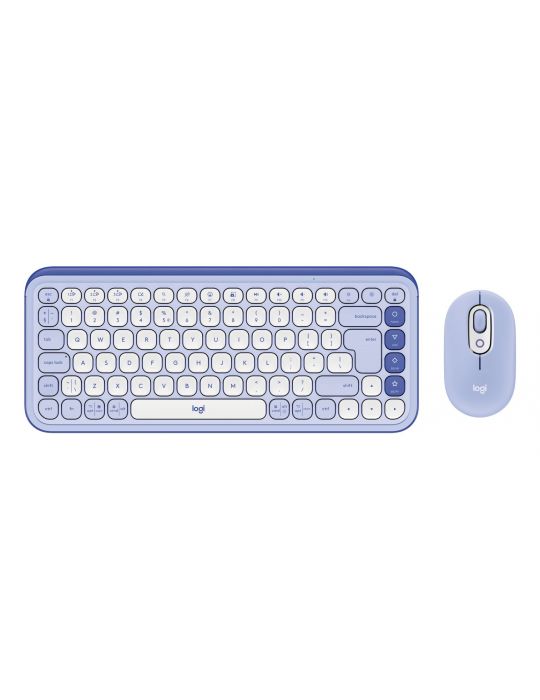 Logitech POP Icon Combo tastaturi Mouse inclus Universală Bluetooth QWERTY US Internațional Liliachiu, Alb