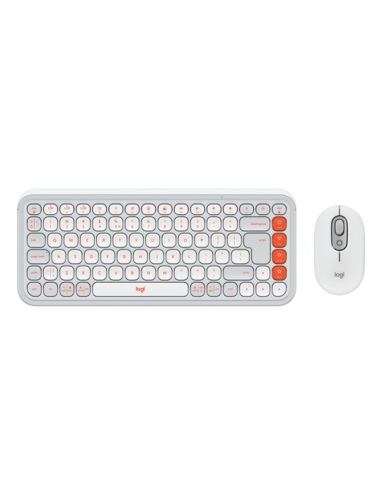 Logitech POP Icon Combo tastaturi Mouse inclus Universală Bluetooth QWERTY US Internațional Portocală, Alb