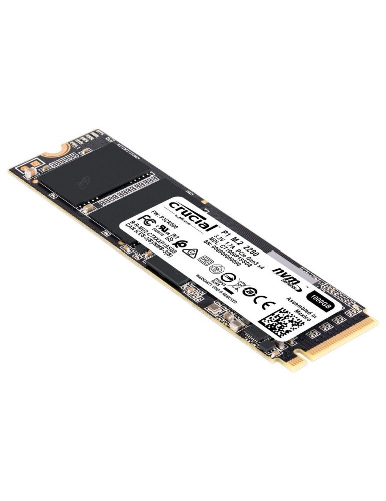 Ssd crucial p1 1 tb m.2 pcie gen3.0 x4 3d nand r/w: 2000/1700 mb/s ct1000p1ssd8