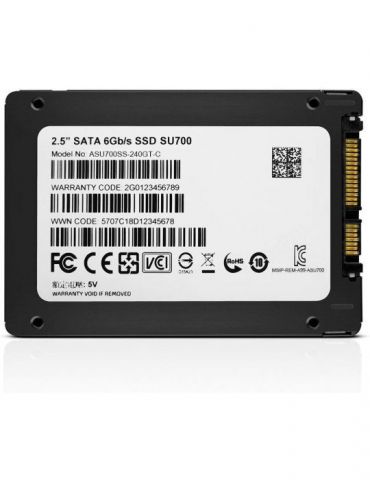 Ssd adata ultimate su700 240 gb 2.5 inch s-ata 3 3d tlc nand r/w: 560/520 mb/s asu700ss-240gt-c Adata - 1