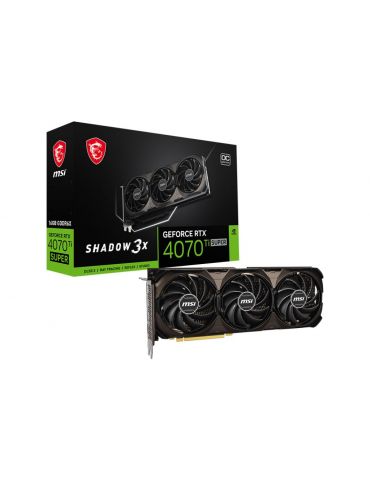 MSI GeForce RTX 4070 Ti SUPER 16G SHADOW 3X OC NVIDIA 16 Giga Bites GDDR6X - Tik.ro