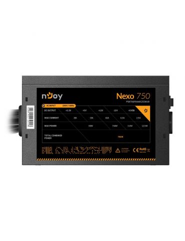 nJoy Nexo 750 unități de alimentare cu curent 750 W 20+4 pin ATX ATX Negru, Portocală