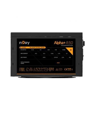 nJoy Alpha+ 850 unități de alimentare cu curent 850 W 20+4 pin ATX ATX Negru
