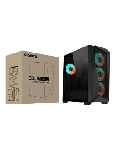 GIGABYTE C301 GLASS Midi Tower Negru