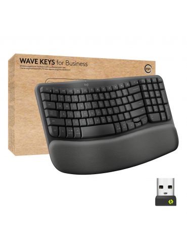Logitech Wave Keys for Business tastaturi Birou RF Wireless + Bluetooth QWERTY US Internațional Grafit