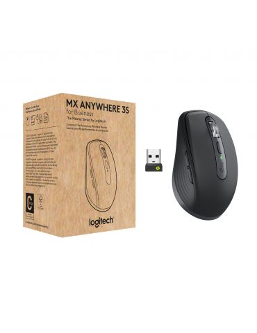 Logitech MX Anywhere 3S for Business mouse-uri Birou Mâna dreaptă RF Wireless + Bluetooth Cu laser 8000 DPI