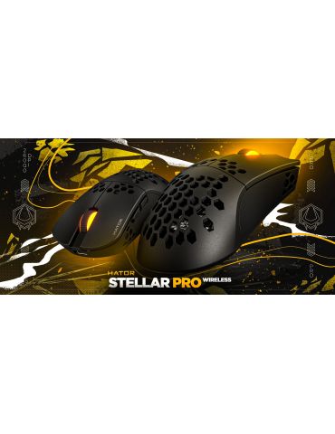 HATOR Stellar Pro Wireless mouse-uri Gaming Mâna dreaptă RF Wireless + Bluetooth + USB Type-A Optice 26000 DPI