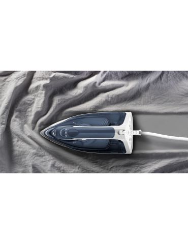 Tefal Express Steam FV2837 Fier de călcat uscat și cu abur Placă de cerilium 2400 W Albastru, Gri, Alb