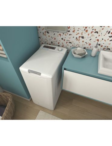 Candy Smart Inverter CSTG 48TME 1-S mașini de spălat Încărcare verticală 8 kilograme 1400 RPM Alb