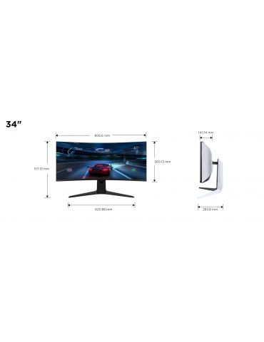 TCL R83 34R83Q monitoare LCD 94 cm (37") 3440 x 1440 Pixel LED Negru, Alb